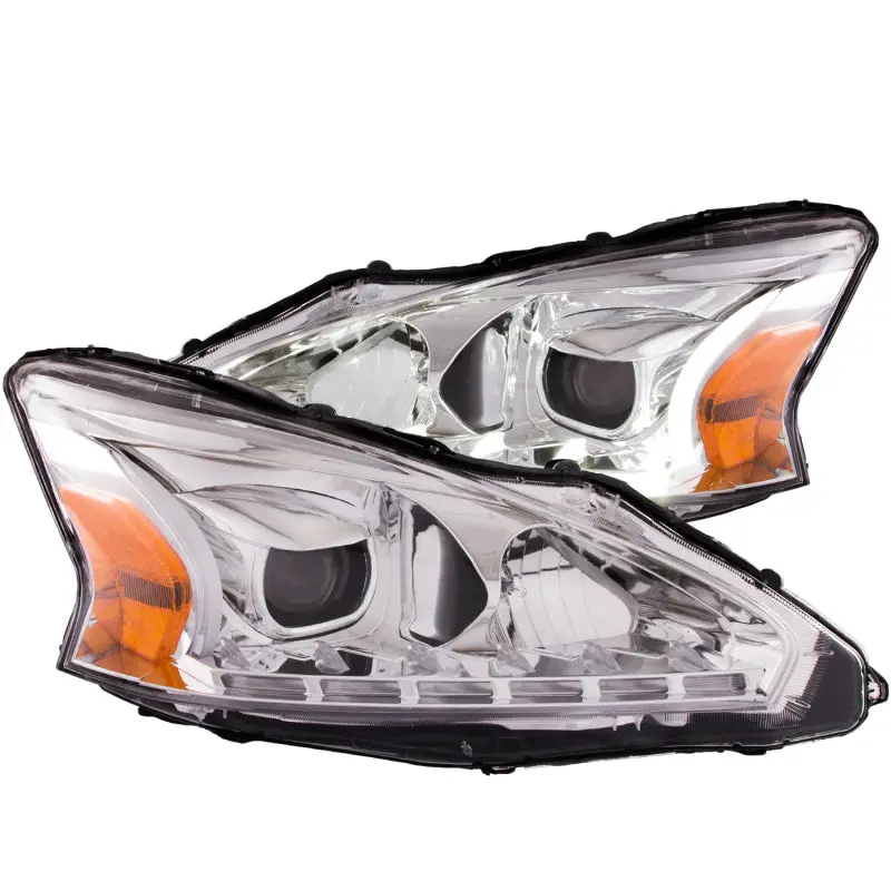 Anzo Projector Headlights With Chrome Plank Design – For 2013–2014 Nissan Altima 1