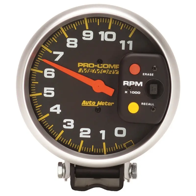 Autometer Pro-Comp 5In 0-11000 Rpm Pedestal W/Peak Memory Tachometer 1