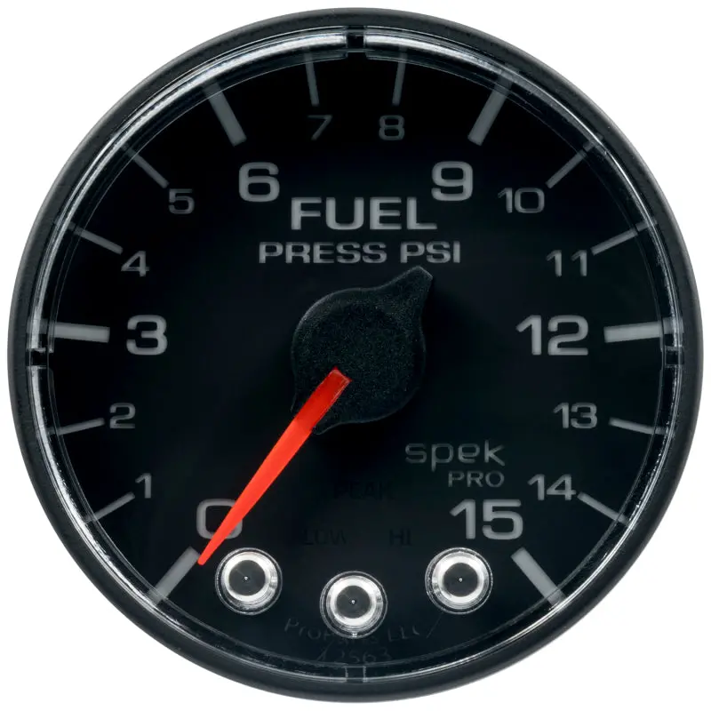 Autometer Spek-Pro Nascar-Style Fuel Pressure Gauge: 2-1/16-Inch, 0–15 Psi, Ecu-Compatible With Black Face & Bezel 1