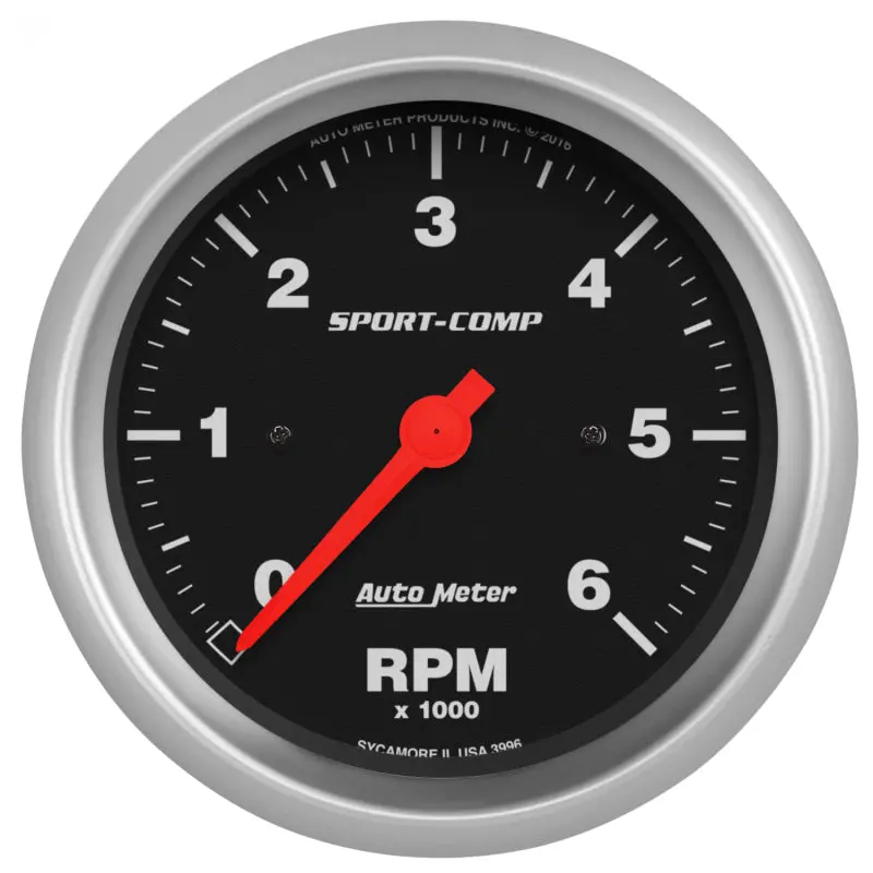 Autometer Sport-Comp 3-3/8-Inch In-Dash Tachometer Gauge – 0 To 6,000 Rpm 1