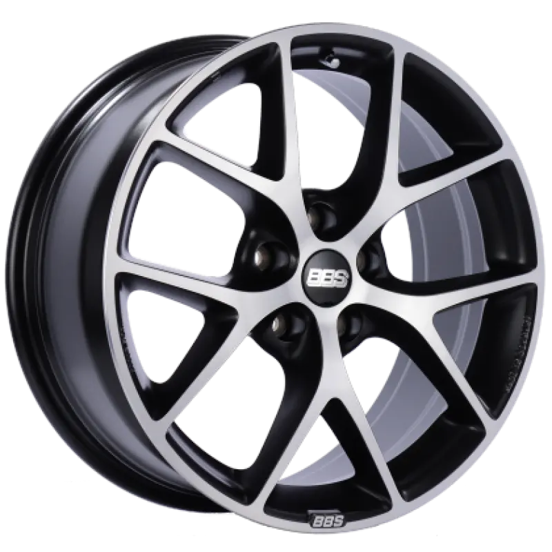 Bbs Sr Forged Aluminum Wheel: 17X7.5", 5X100Mm, Et37, Satin Black With Diamond-Cut Face – Requires Pfs/Clip (70Mm) 1