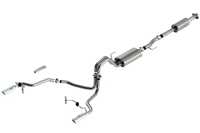 Borla Cat-Back Exhaust System For 2021 F-150 (3.3L, Crew Cab, Short Bed) – S-Type, Chrome Tips 1