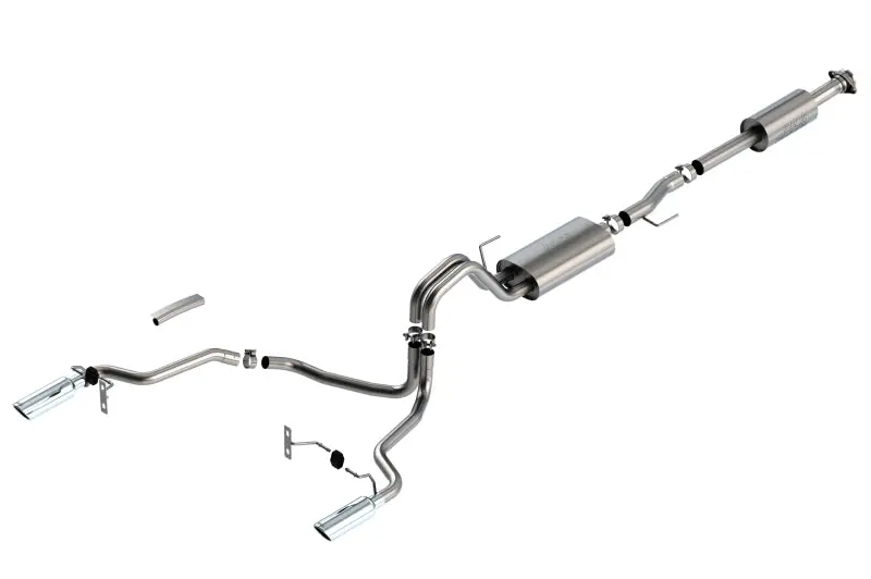 Borla Cat-Back Exhaust System For 2021 Ford F-150 5.0L Supercrew Short Bed – Touring Series With Chrome Tips 1