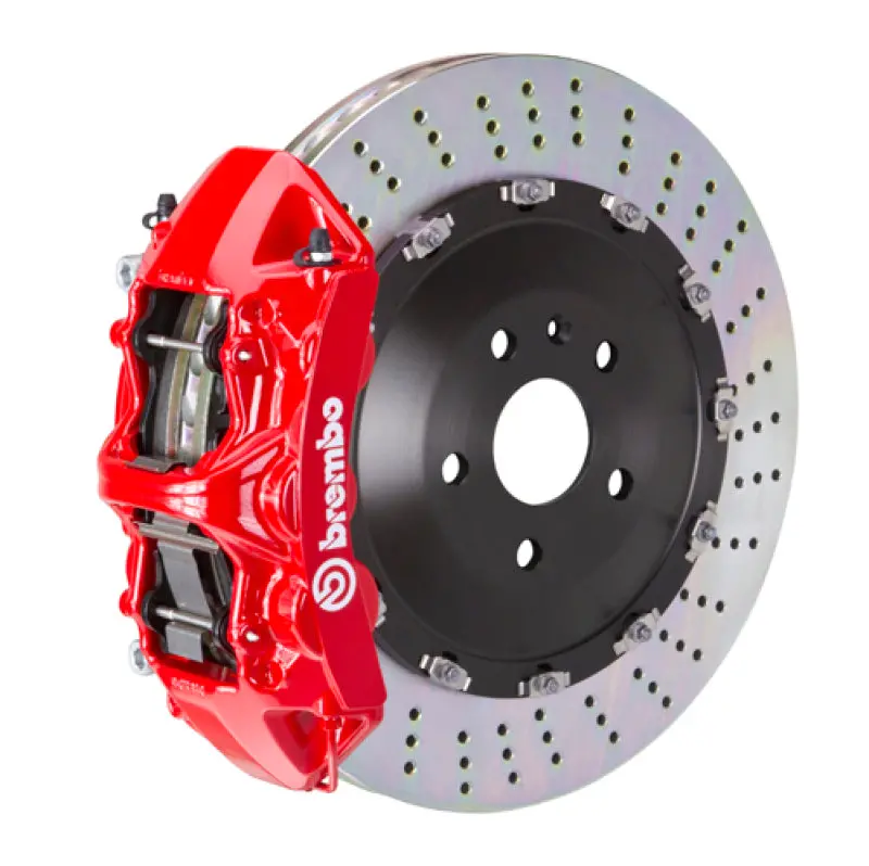 Brembo Gt Big Brake Kit For 2003–2009 Land Rover Range Rover – Front, 6-Piston Calipers, Drilled 405X34Mm Two-Piece Rotors, Red Finish 1