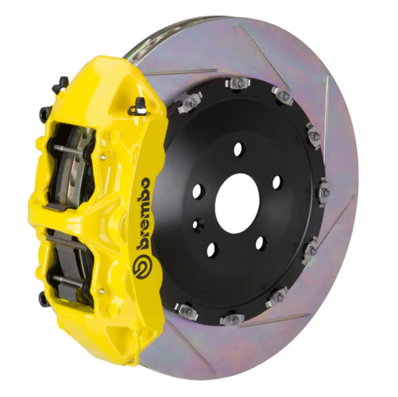 Brembo Gt Big Brake Kit For Tesla Model S & X Plaid — Front, 6-Piston Calipers, 405X34Mm Two-Piece Slotted Rotors (Type 1, Yellow Finish) 1