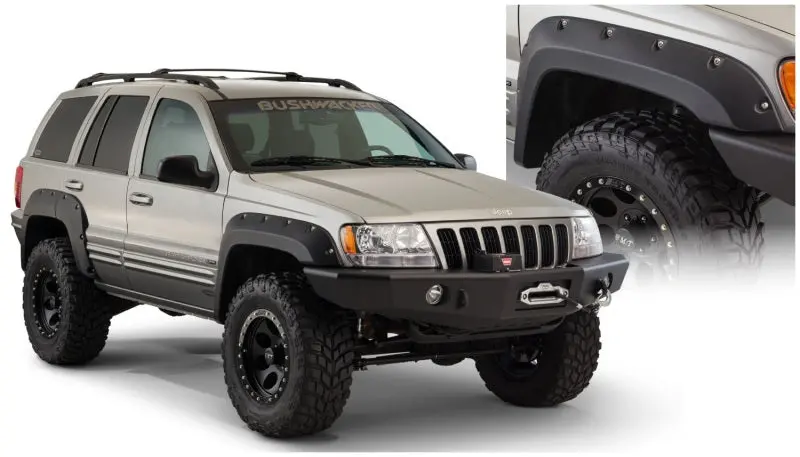 Bushwacker Cutout-Style Fender Flares For 1999–2004 Jeep Grand Cherokee – 2-Piece Black Set 1