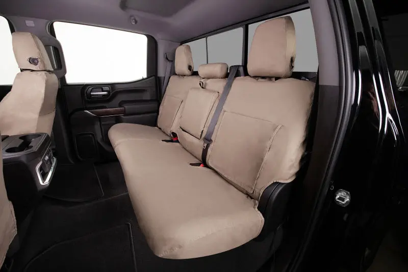 Covercraft Seatsaver Custom Seat Covers — 2014–2021 Dodge Ram, Front Row, Polycotton, Taupe 1