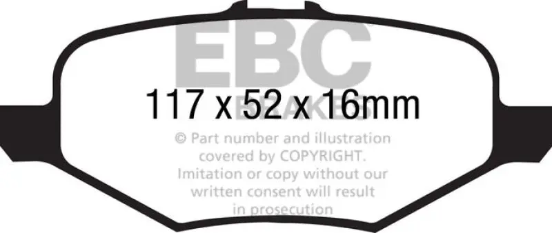 Ebc Extra Duty Rear Brake Pads For 2013+ Ford Explorer 3.5L Twin-Turbo Awd 1