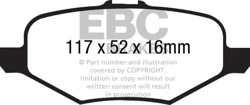 Ebc Extra Duty Rear Brake Pads For 2013+ Ford Explorer 3.5L Twin-Turbo Awd 2