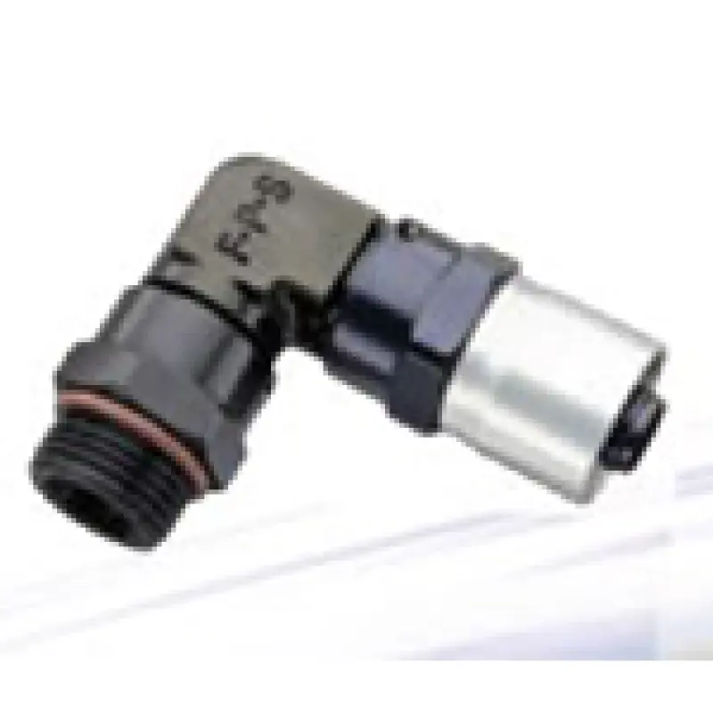 Fragola -10An To -8An 90° Sport Crimp Hose Fitting With Male Orb (3/4-16) End 1