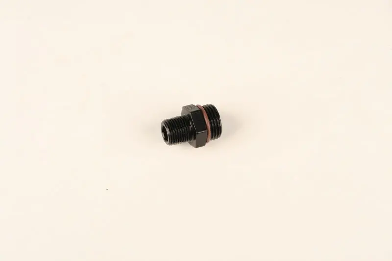 Fragola -12An O-Ring Adapter – 1-1/16"-12 Thread, Black Anodized 1