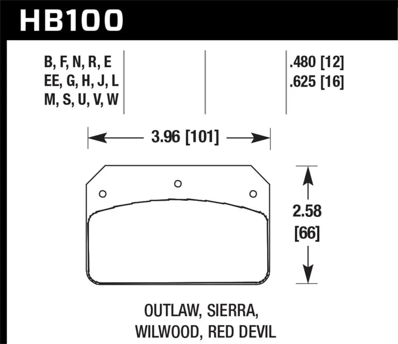 Hawk Wilwood Dynalite Brake Pads – Black Compound For Dl/Sierra/Outlaw Calipers 1