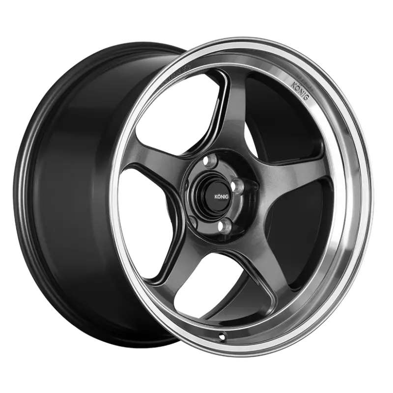 Konig Hyperspec Anthracite Metallic Alloy Wheel – 18X8.5", 5X120, Et32, Mirror-Machined Lip With Knurled Bead 1
