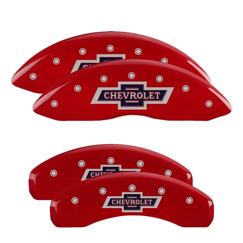 Mgp Engraved Caliper Covers For 2019 Chevrolet Silverado 1500 – Front And Rear, 100Th Anniversary Red/Silver Finish 1