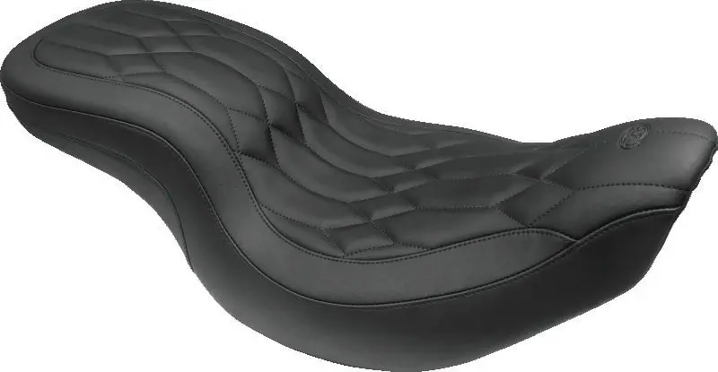 Mustang Lowdown 1-Piece Motorcycle Seat – Black Pearls Finish For Harley Electra Glide, Road Glide & Street Glide (2008–2021) 1