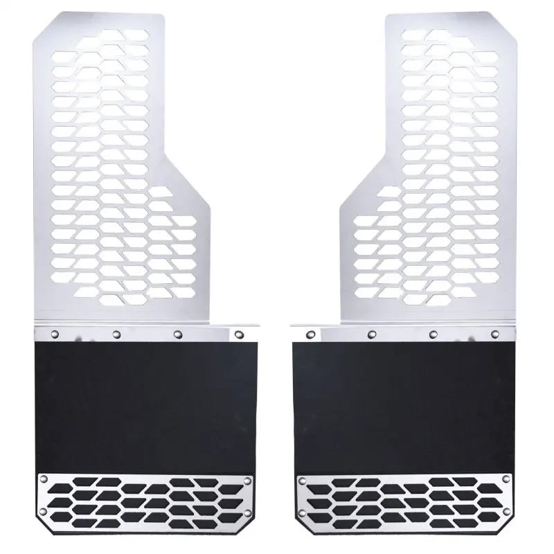 Putco Mud Skins For 2017–2020 Ford Super Duty Trucks – Brushed Stainless Steel With Hex Shield Design (Set Of 2, Excludes Dually Rear) 1