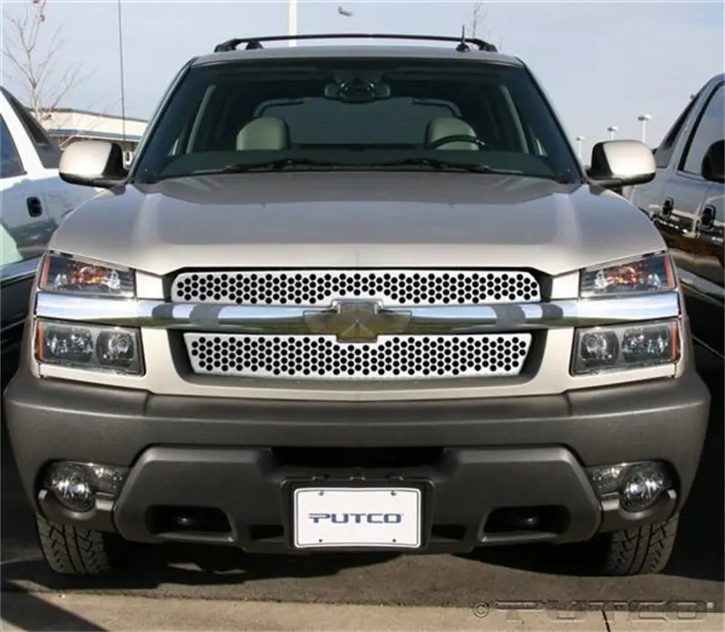 Putco Stainless Steel Grille Inserts For 2002–2006 Chevrolet Avalanche – Punch-Style W/ Body Cladding Fit 1