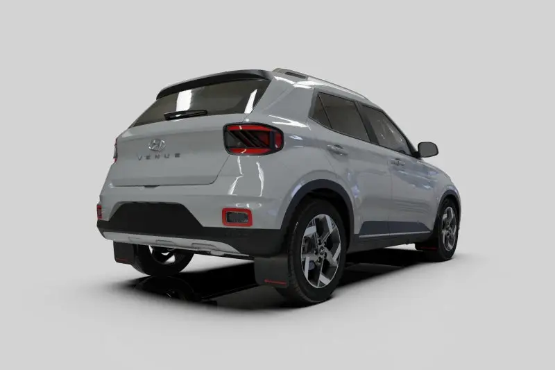 Rally Armor Mud Flaps For 2020–2022 Hyundai Venue – Black With Red Logo Accent 2