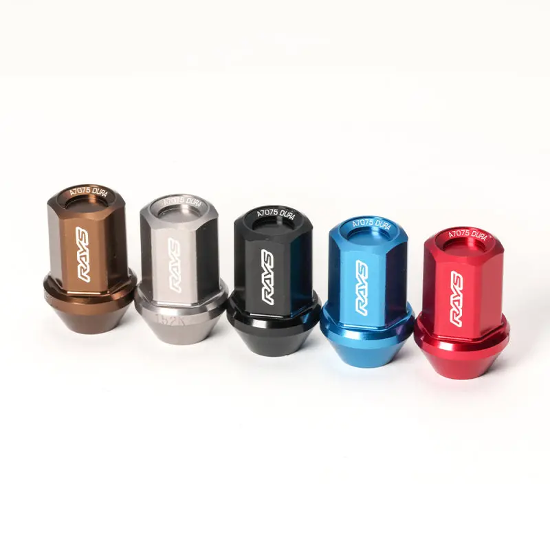 Rays Dura-Nut L37 Blue Lug Nut Set – Straight-Type, 6-Hole, M12X1.50, Includes 4 Locking Nuts 1
