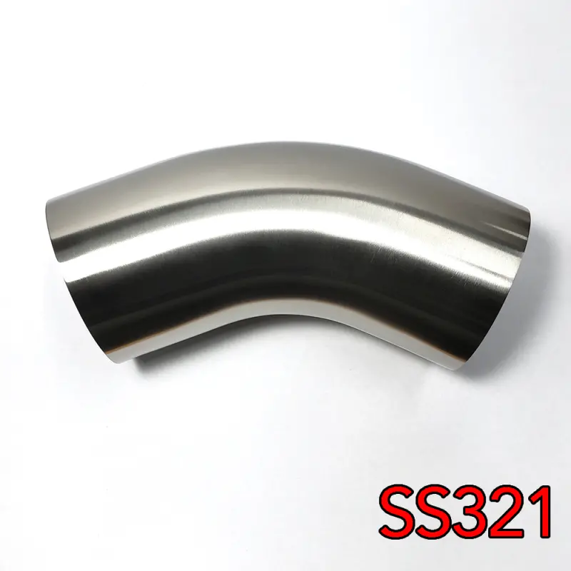 Stainless Bros Ss321 4-Inch 45° Mandrel Bent Elbow — 1.5D Radius, 16Ga Wall Thickness 1