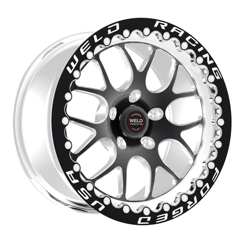 Weld S77 17X10.5 / 5X4.75 Bp / 8.3In. Bs Black Wheel (Medium Pad) - Black Single Beadlock Mt 1