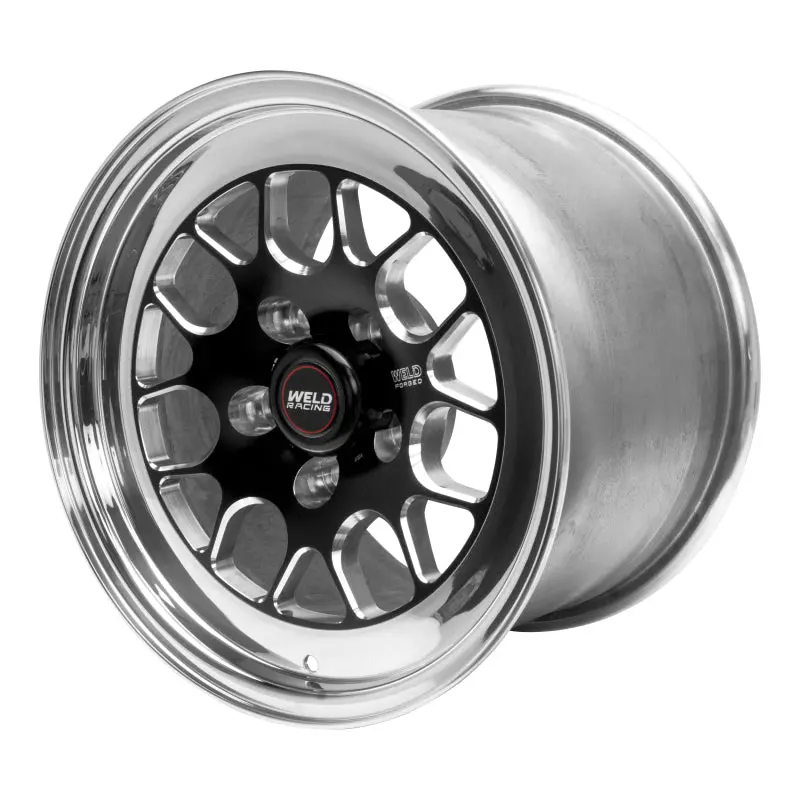 Weld S77 Black Aluminum Wheel – 15X4In, 5X4.5In Bolt Pattern, 2.5In Backspace, Non-Beadlock 1